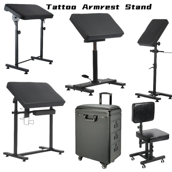 6 Styles Adjustable Height Tattoo Armrest Stand W/ Thicken Soft Sponge Pad