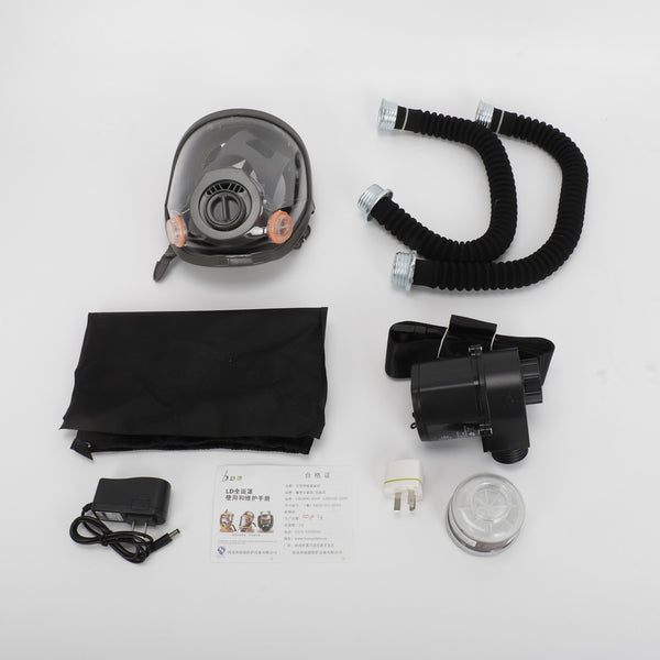 Full Face Gas Mask Flow Respirator Electric Supplied Air Fed Flow System Device