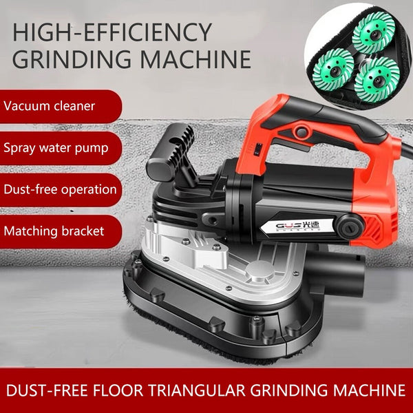 4"x3 Concrete Floor Grinder 3-Head 6 Speed Hand-held Smoothing Sander Polisher