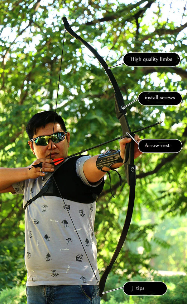 40lbs Archery 53" Takedown Recurve Bow 12 Arrows For Hunting Right/Left-Handed