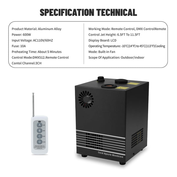 New Cold Spark Machine Firework Remote DMX  DJ Disco Party Wedding Stage Effect