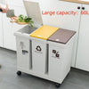60L Removable Rubbish Bin 3 Compartment Trash Can Waste Rubbish Recycling