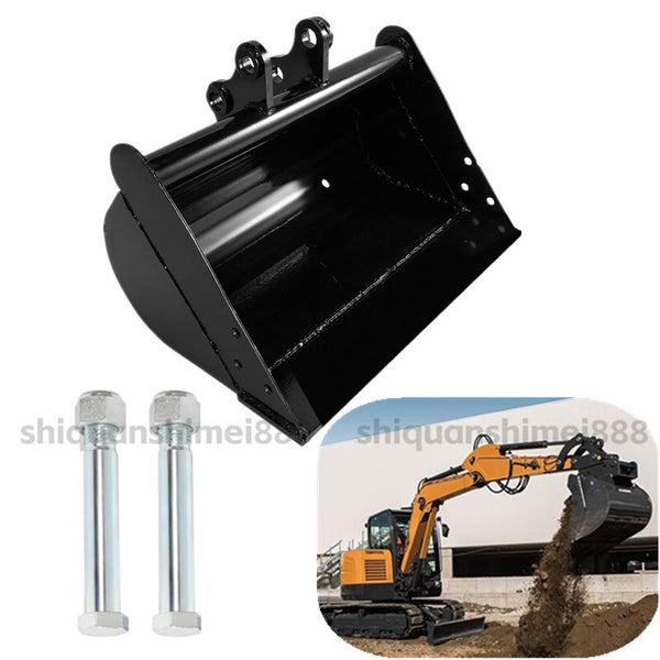 500mm Flat Plain Bucket Attachment No Tooth Bucket W/ 2 Pins For Mini Excavator