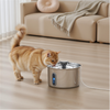 3.2L Pet Stainless Steel Water Fountain Dog Cat Drinking Dispenser Filter Feeder
