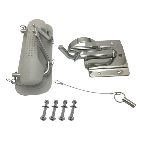 Quick Release Snap Inflatable Boat Insta-Lock Snap Davits Set w/Handle Pad AU