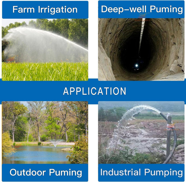 4" Solar Bore Well Pump Submersible Water 5.2m³/H 146m Farm Ranch