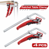 4 x Saw Guide Rail MFT Ratchet Clamps Track Saw CNC Table T-track Steel 200x60mm