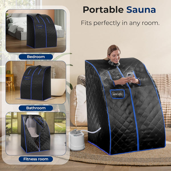 Portable Steam Sauna Tent Therapeutic Home Spa Full Body Kit With 3L Steam Pot