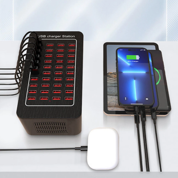 40 Port Multi USB Charger Station AC Adapter Wall Hub Multi Dock Charger Travel