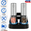2pcs Electric Salt And Pepper Grinder Set Rechargeable Auto Mill w/Charging Base