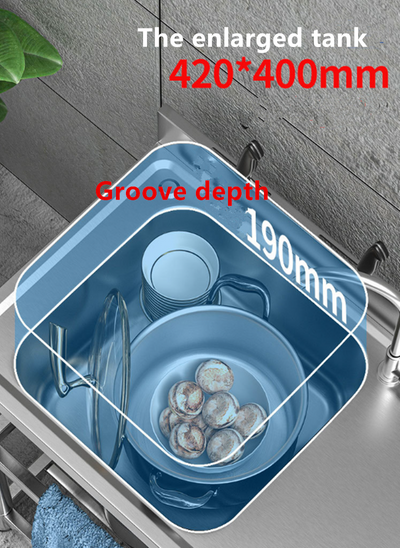 Free Standing Utility Sink w/Faucet Restaurant Kitchen Single Bowl Sink w/Faucet