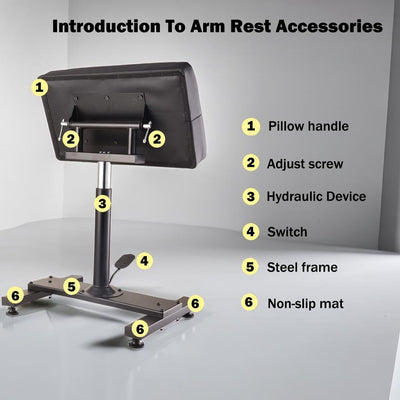 6 Styles Adjustable Height Tattoo Armrest Stand W/ Thicken Soft Sponge Pad