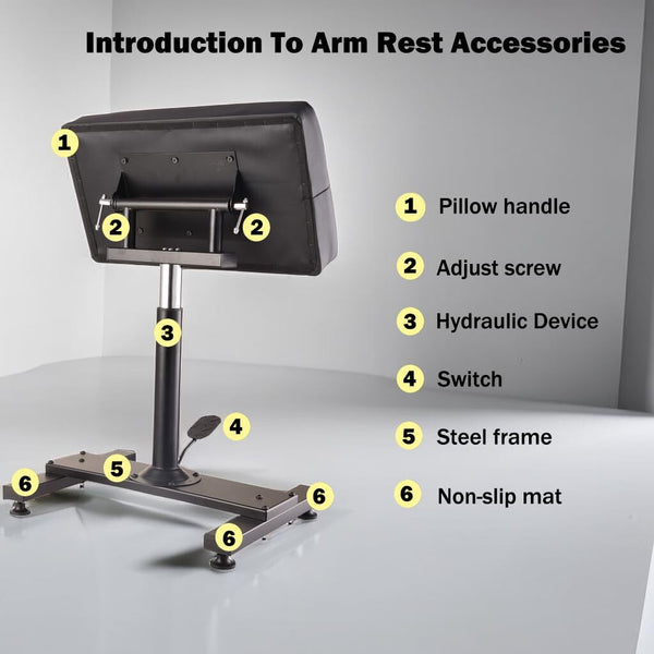 6 Styles Adjustable Height Tattoo Armrest Stand W/ Thicken Soft Sponge Pad