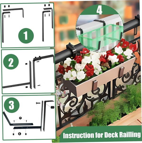 8Pcs Adjustable Flowerpot Holder Universal Heavy Duty Window Flower Box Brackets
