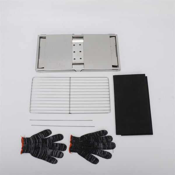 Foldable Small Charcoal Grill Stainless Steel BBQ Grill for Camping Picnic Beach