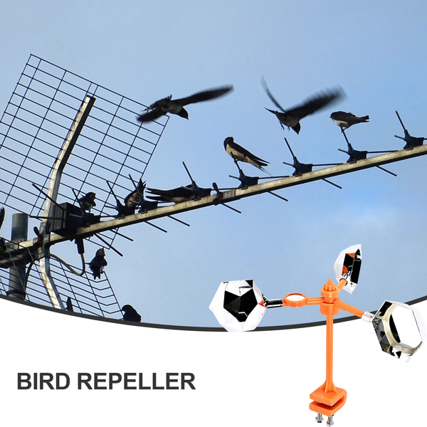 Solar Bird Deterrent Device Reflective Pigeon Voice Flashing Wind Powered Scarer