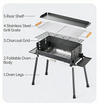 BBQ Charcoal Grill Roast Outdoor Camping Barbecue w/ Adjustable Charcoal Height