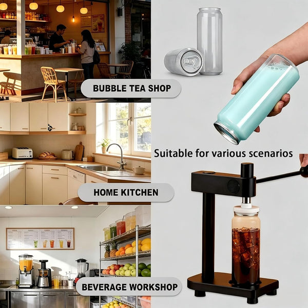 Manual Can & Bottle Sealer Adjustable Height Capper for Beer Juice Coffee Soda