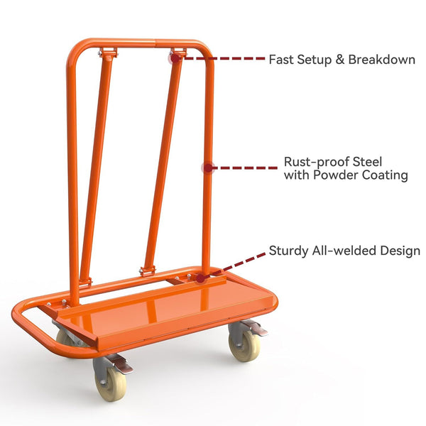 Drywall Cart Dolly Steel Panel Dolly Panel Truck Cart for Plywood Plasterboard