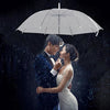 10PCS Transparent Umbrella Clear Dome Waterproof Semi-Automatic Umbrellas Party
