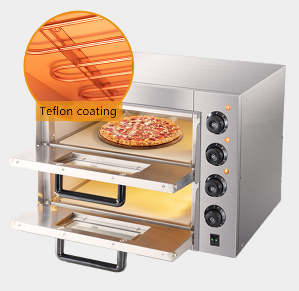 Commercial Pizza Oven Countertop Double Deck Grill Bread Baking Furnace Indoor