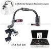 Dental Loupes With Light 3.5X420mm Magnifying Glass Binoculars Angle Adjustable