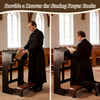 Wood Prayer Bench Stool Kneeler with Shelf and Cushion Church Prayer Table Chair