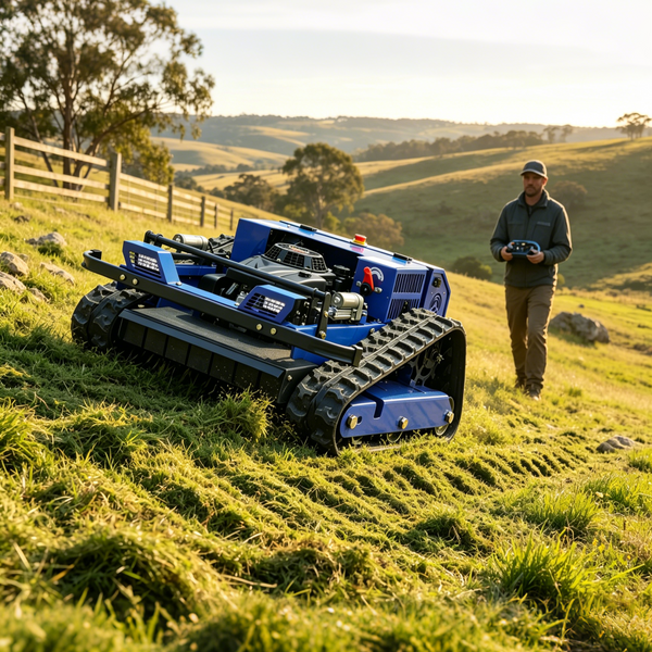 RC Petrol Lawn Mower with Snow Blade Tracked Mower & Snow Shovel 224cc 9HP AU