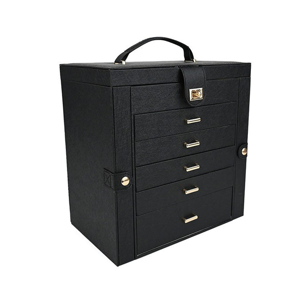 Large Jewelry Box Organizer Leather Jewelry Storage Case Earring Bracelet Holder