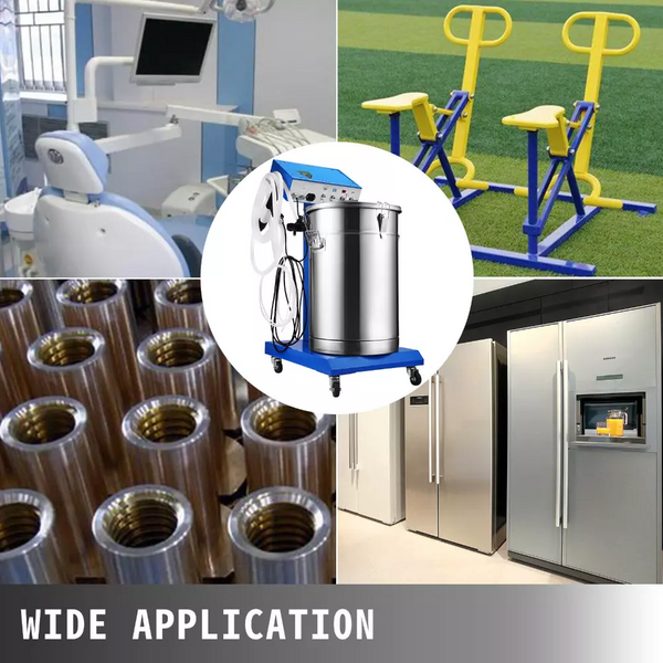 450g/min Electrostatic Powder Coating Spray Gun 45L Powder Hopper Trolley AU