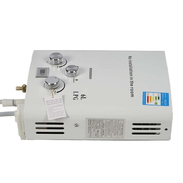 6L LPG Portable Tankless Water Heater Outdoor for RV Trips, Camping, Boat Cabins