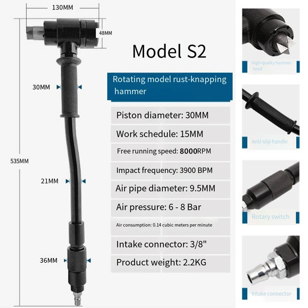 Air Scaling Hammer Pneumatic Hammer Bolt Breaker For Removes Scale From Boilers