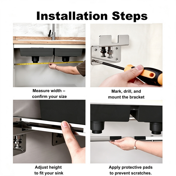 Undermount Sink Brackets Stainless Steel  for Kitchen Sink Support 71-100cm AU