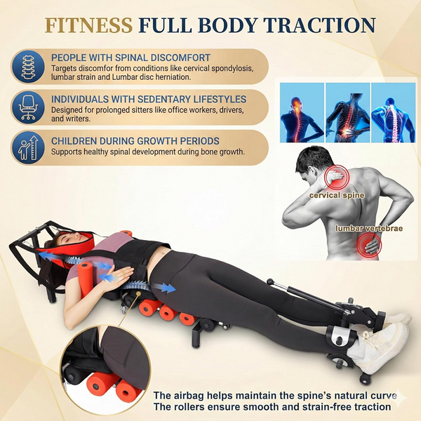 Electric Traction Table Spinal Cervical Decompression Lower Back Pain Relief AU