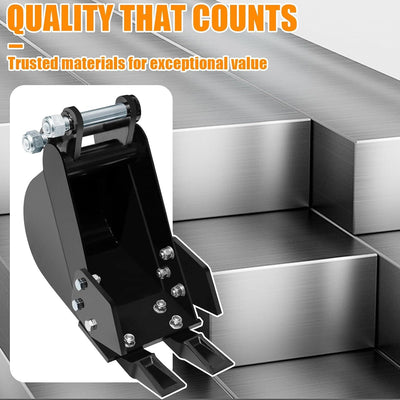 200mm Narrow Digging Bucket For Mini Excavators 7.87in Trenching Attachment