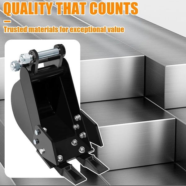 200mm Narrow Digging Bucket For Mini Excavators 7.87in Trenching Attachment
