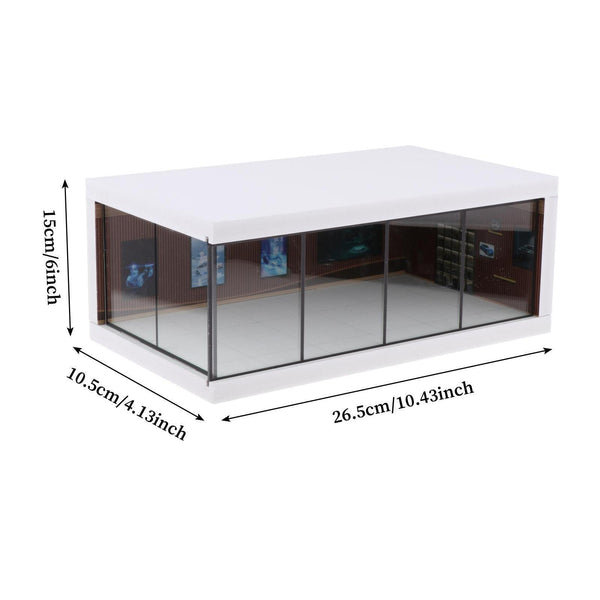 1/64 Car Garage Model LED Lighting Model Car Showroom Scene Display Case