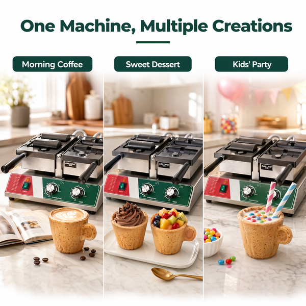 Cone Wafer Making Machine Snack Machines Edible Coffee Cup Waffle Makers Machine