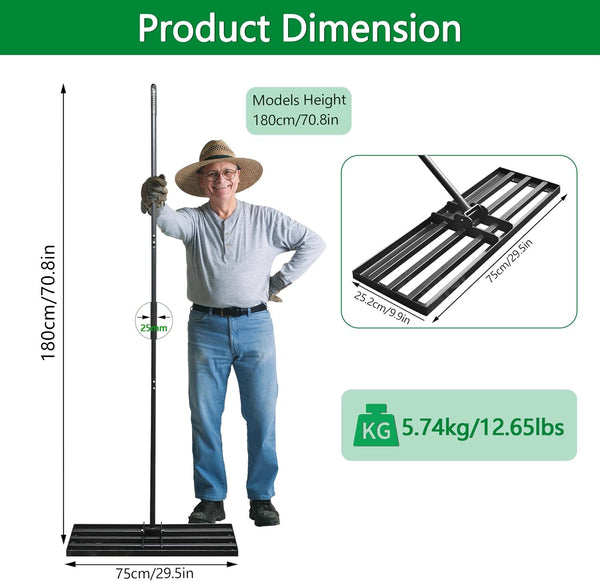 Lawn Leveling Rake Level Yard Tool for Grass Professional Grade Soil Leveler