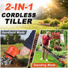 2-in-1 Cordless Cultivator Tiller Rotary Hoe Electric Rototiller with 2 Battery
