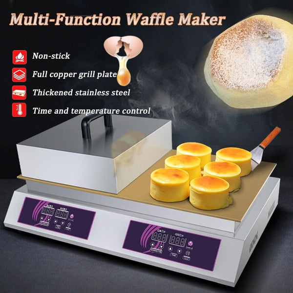 Electric Souffle Pancakes Maker Digital Double Plate Egg Pastry Pancakes Machine