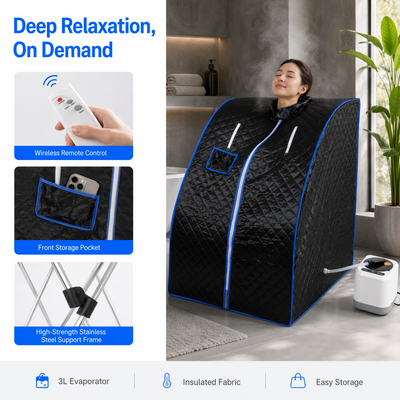 Portable Steam Sauna Tent Therapeutic Home Spa Full Body Kit With 3L Steam Pot
