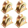 4pcs 2" V Groove Wheel Sliding Gate Caster with Bracket for Garage Door/Lifting