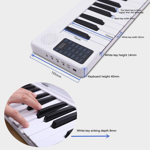 88 Keys Electric Piano Foldable Portable Digital Electronic Keyboard Piano w/Bag