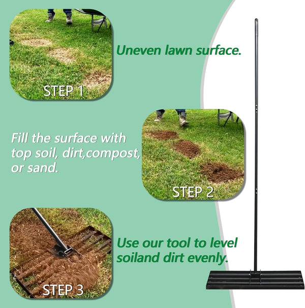 Lawn Leveling Rake Level Yard Tool for Grass Professional Grade Soil Leveler