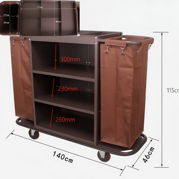 Hotel Commercial Housekeeping Cart  Laundry Trolley with Wheels Large Linen Bag
