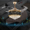 Crystal Chandelier with Fan Remote Control Dimmable 6-Speed 42" Ceiling Fan Lamp