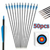 50x 31" FiberGlass Arrows Hunting Target Shooting Arrows for Teenager Upto 35LBS