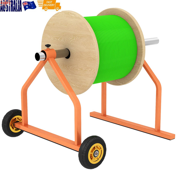 Metal Wire Spool Rack Cable Rack with Wheels, Wire Spool Holder for Wire Spools