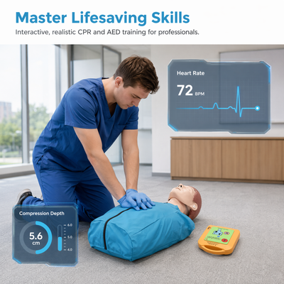 CPR Manikin Training Kit Teaching Model Adult First Aid Learning with Mini AED